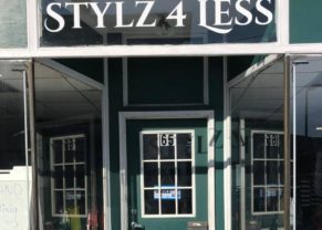 Stylz 4 Less store front at Jefferson Street Biddeford