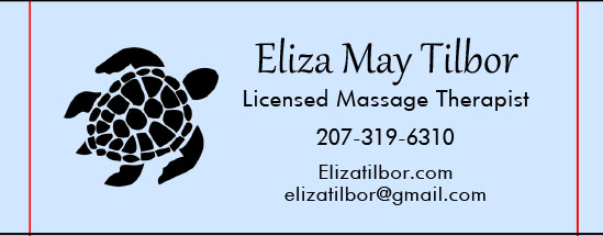 Eliza May Tibor LMT massage Therapy card