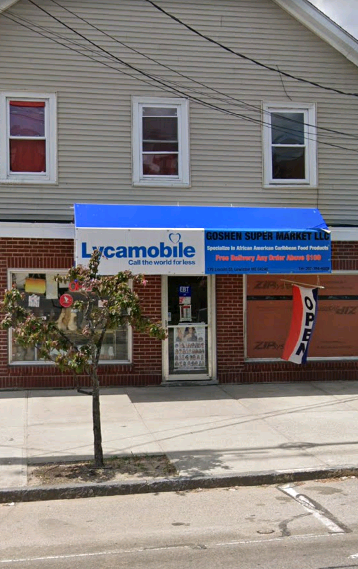 Goshen supermarket Store front at Lincoln street Lewiston