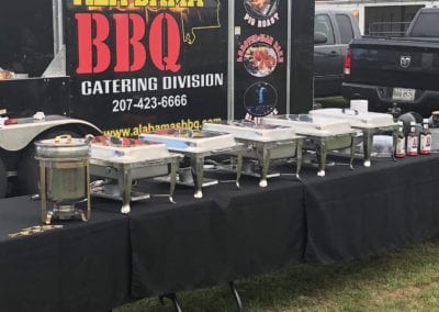 Alabama bbq catering with varieties of food