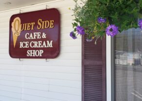 Quiet Side Cafe and Ice Cream Shop store front at Main Street in Southwest Harbor