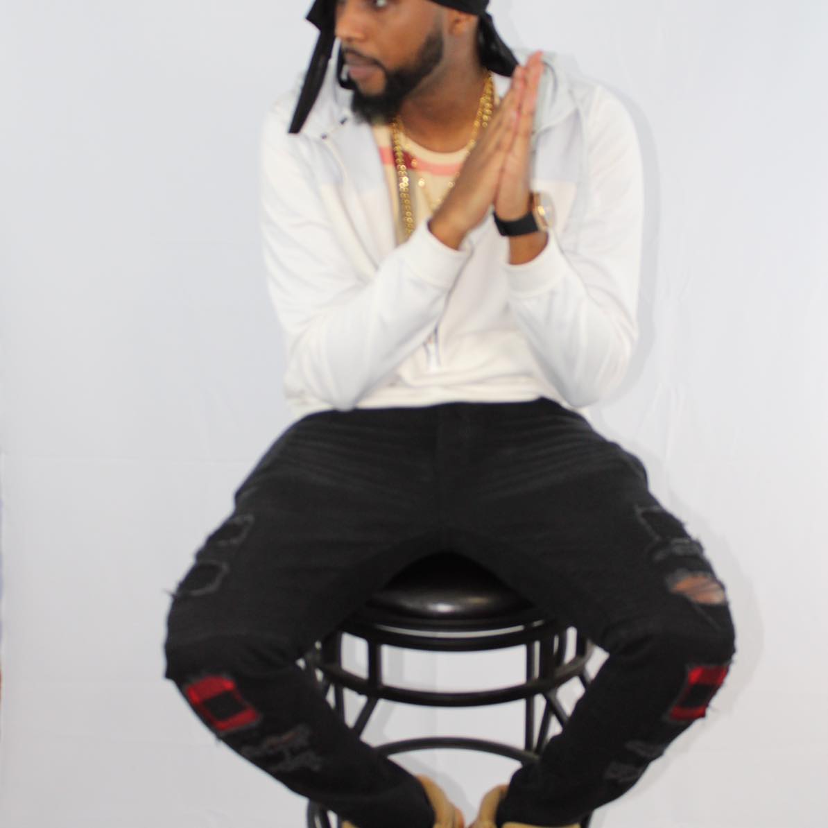 Yonis Bryant the rapper on a photo shoot