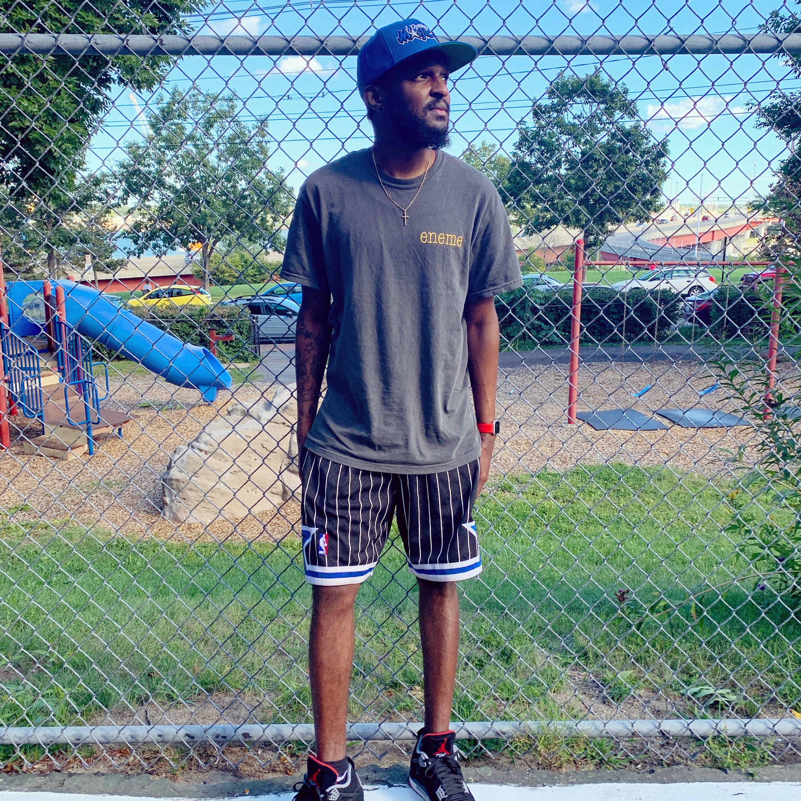 Drell wearing cloth gotten from eneme clothing co