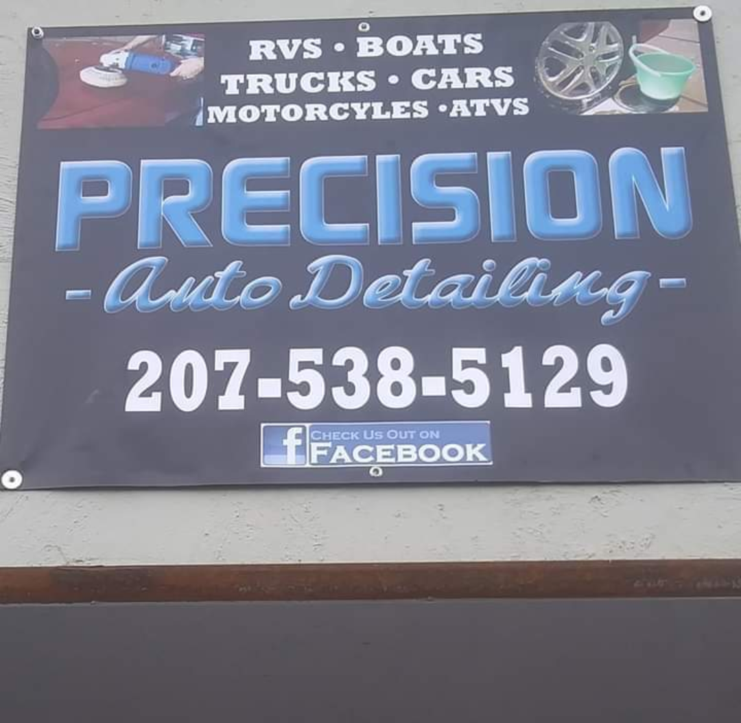 precision auto detailing sign post