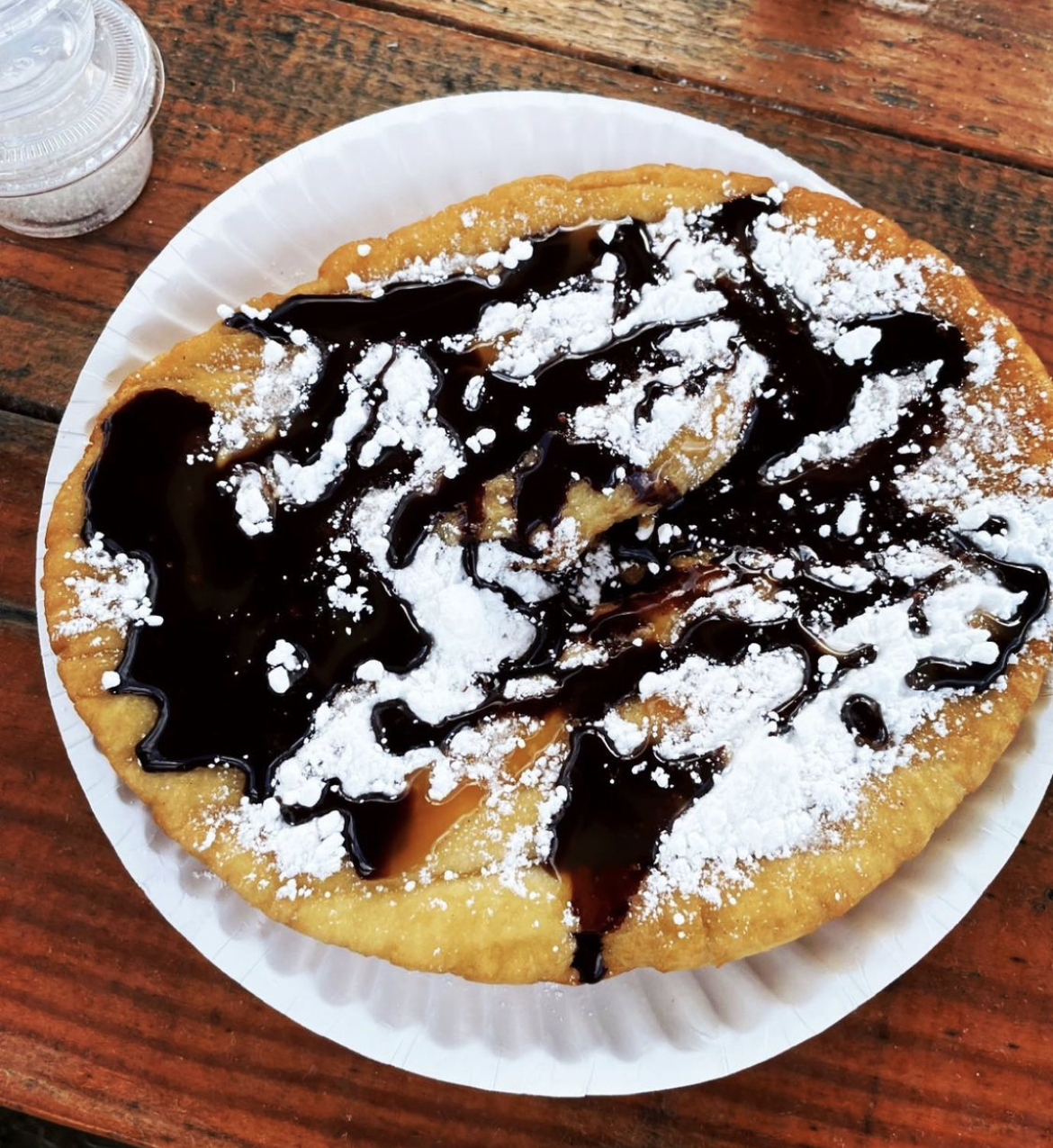 Chocolate sprinkle on the fried dough