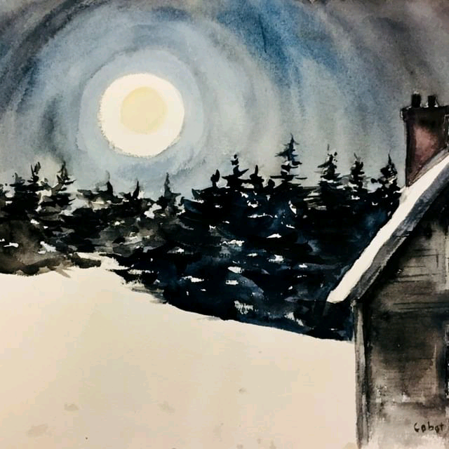 Snowbound by CABOT LYFORD 2007 done with watercolor